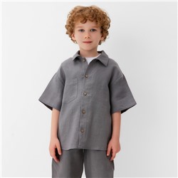 Рубашка для мальчика KAFTAN Linen, р. 34 (122-128), серый