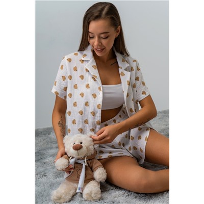 Женская пижама с шортами из муслина Happyfox