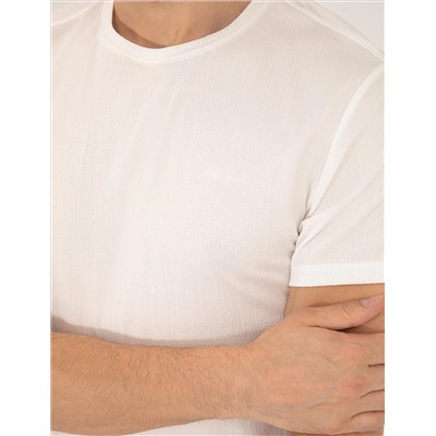 Ekru Slim Fit Textulled Bike Thrist T -For