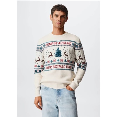 Jersey jacquard navideño -  Hombre | MANGO OUTLET España