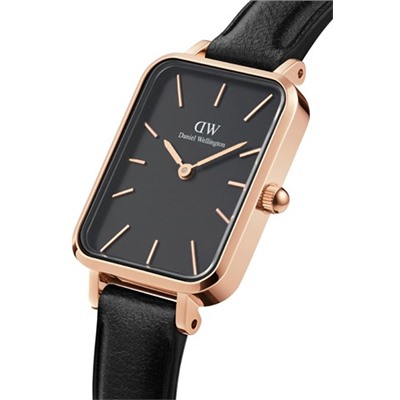 Reloj de cuarzo de piel y chapado en oro rosa Sheffield
