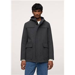 Chaquetón lana capucha -  Hombre | MANGO OUTLET España