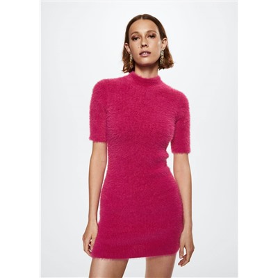 Vestido punto efecto pelo  -  Mujer | MANGO OUTLET España