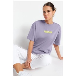 LILAC 100 %хлопковой лозунг с печать