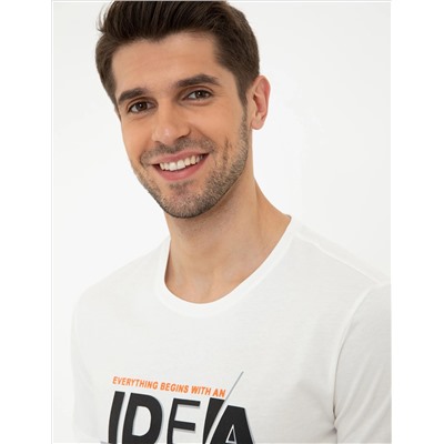 Белый Slim Fit Bike Yaka T -For