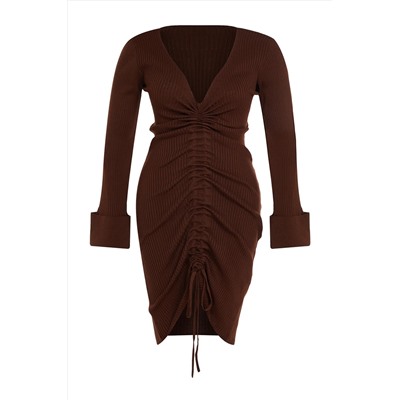 Brown Vummer Knitwear Большое размеры платье tbbaw23ah00005