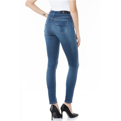 Vaquero skinny fit de tiro alto Luzien - Azul