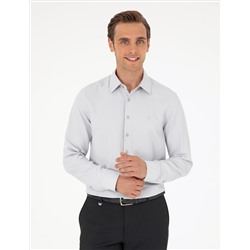 Серый Astwater Slim Fit рубашка с длинным рукавом