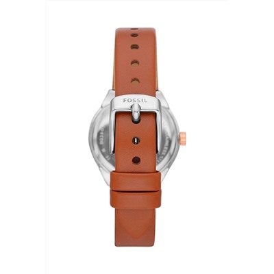 Reloj de cuarzo de piel Eevie - Marrón y rosa dorado