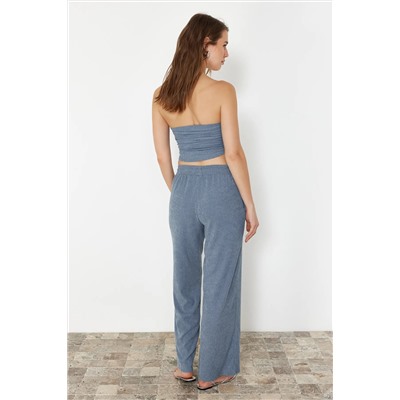 Premium Indigo Wide Geats Гибкие вязаные штаны Twoss24pl00054