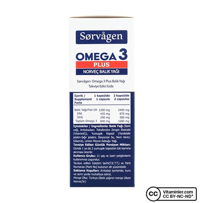 Sorvagen Omega 3 Plus 1200 мг рыбьего жира 60 капсул