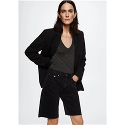 Camiseta manga larga cuello pico -  Mujer | MANGO OUTLET España