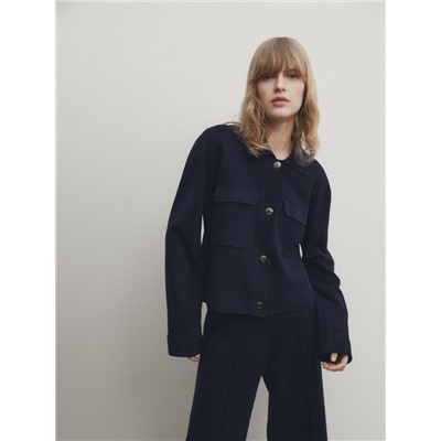Chaqueta punto milano bolsillos