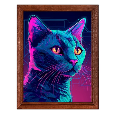 POSV-0417 Постер в рамке 17x23см Полигональная кошка