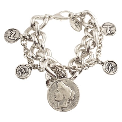 Pulsera cadena plata multi monedas Gloria Mago