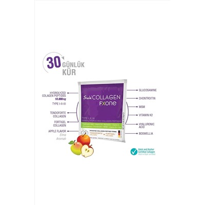 3шт Suda Collagen в воде с яблоком 13 г X 30 дней (тип 1-2-3 содержит 10 000 мг коллагена)
