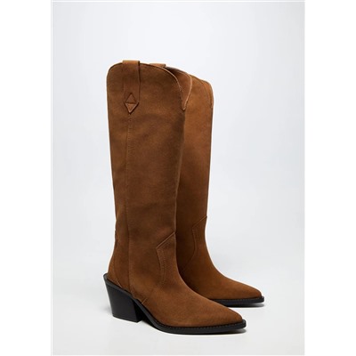 Bota piel cowboy -  Mujer | MANGO OUTLET España