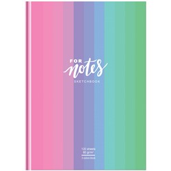 Скетчбук 120л., А5 7БЦ BG "For notes", матовая ламинация, трехцветный тонированный блок, 80г/м2