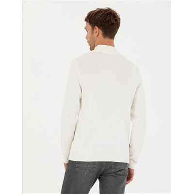 Ecru Slim Fit Half Fisherman Salline Knitwear Казах