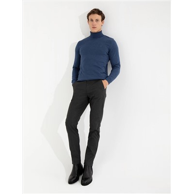Индиго меландж Slim Fit Friendman воротник основной трикотажный свитер