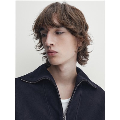Sudadera cuello mock cremallera