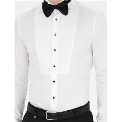 Белый бывший Рубашка для смокинга Slim Fit
