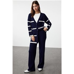 Navy Blue Wick вязаный вязаный вязаный