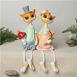 Фигурка Кошка висячие ножки 2 штуки набор 21 см / 9465 /уп 48/