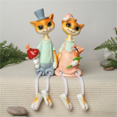 Фигурка Кошка висячие ножки 2 штуки набор 21 см / 9465 /уп 48/