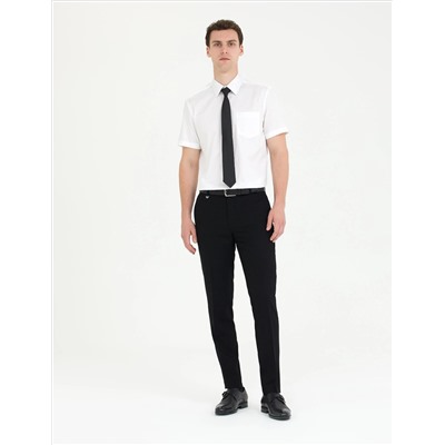 Классическая рубашка с коротким рукавом из белого Slim Fit