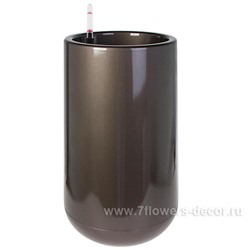Кашпо PLANTA VITA "Jar Silk espresso" с автополивом (пластик), D34xH65,5 см