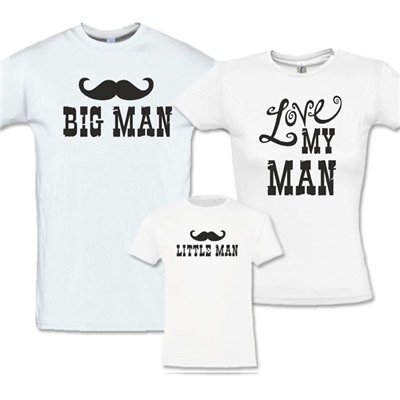 Футболки для семьи "Big Man, Little Man, I love my Man"