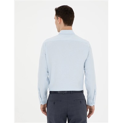 Open Oxford Blue Slim Fit Рубашка с длинным рукавом