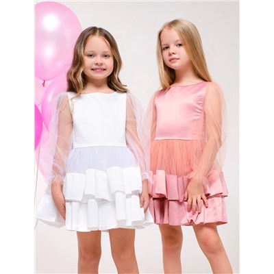 Платье нарядное детское KAFTAN, рост 98-104 см (30), персиковый
