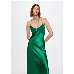 Vestido panel satinado -  Mujer | MANGO OUTLET España