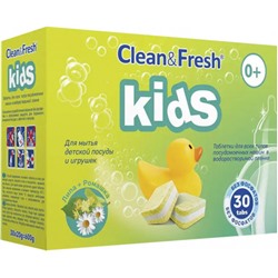 Таблетки для посудомоечных машин Clean&Fresh Kids, 30 шт