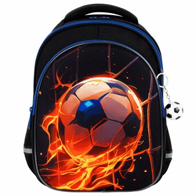 Рюкзак BRAUBERG OPTIMA, 2 отделения, с брелоком, "Burning ball", 3D-панель, 36х27х18 см, 273158