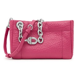 Bolso bandolera - cuero - fucsia