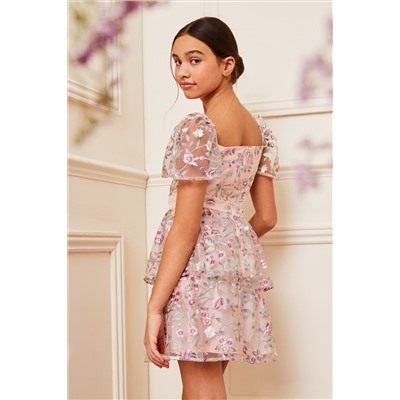 Lipsy Embroidered Square Neck Occasion Dress (3-16yrs)