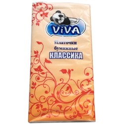 Платочки бумажные Viva (Вива) Классические, 2-слойные