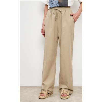Брюки лен F412-0816 beige