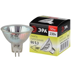 Нарушена упаковка.   Галогенная лампа GU5.3 50W 3000К (теплый) Эра GU5.3-JCDR (MR16) -50W-230V-CL () C0027365
