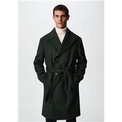 Abrigo lana cinturón -  Hombre | MANGO OUTLET España