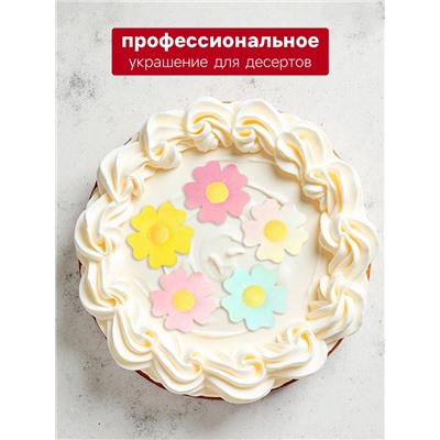 Вафельные цветы шиповника, 4.5 см, микс, 200 шт.