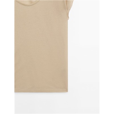 Short sleeve linen blend T-shirt