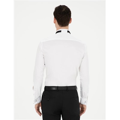 Белый бывший Рубашка для смокинга Slim Fit