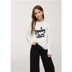 Camiseta manga larga mensaje -  Niña | MANGO OUTLET España