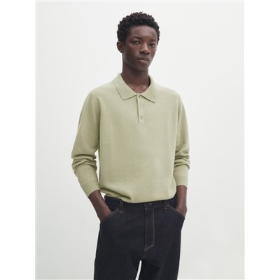 Jersey polo punto mezcla lana