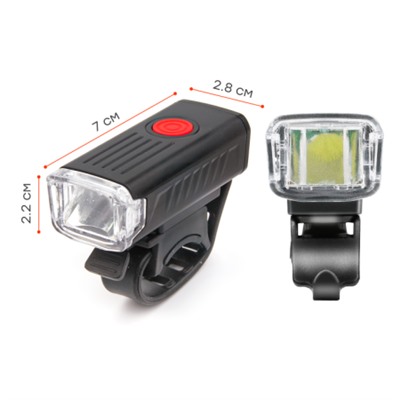 Фонарь передний COMIRON "FR21" корпус: ABS; свет: XPG LED, 400lm; аккумулятор 700 mAh, USB, влагозащищённый. /уп 120/240/
