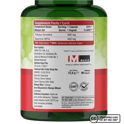 Nature's Supreme Tribulus Terrestris 90 капсул